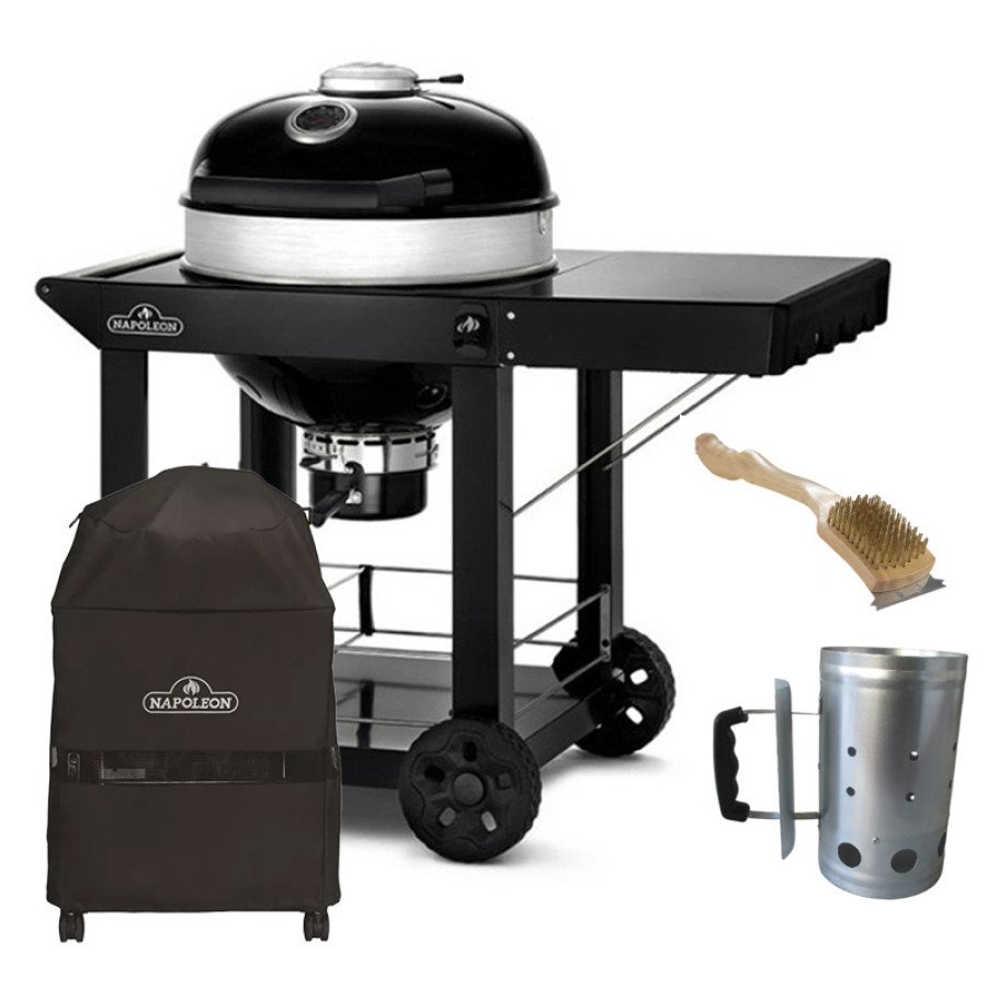 pack-kettle-cart-napoleon-raviday.jpg Napoleon Kettle Pro 57 cm Holzkohlegrill-Set auf Wagen + Abdeckhaube + Anzündkamin und Bürste – Image 1